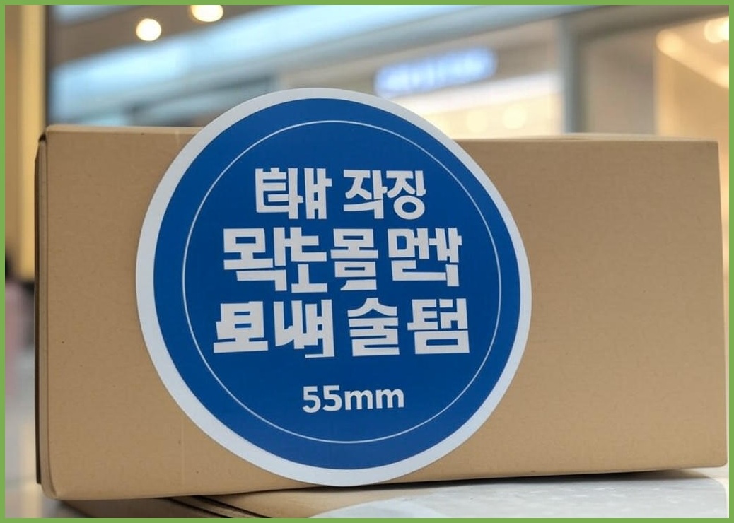 배달 포장 쇼핑몰 택배 롤 스티커 서비스 후기 대용량 원형 55mm - 이미지 1